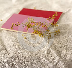 Colorful notepads on white background