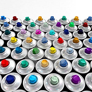 Colorful nozzles from aerosol cans