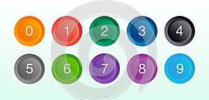 Colorful number set in round shape vector illustration