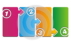 Colorful number step boxes