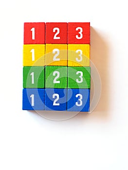 Colorful numbered blocks for learning (III)