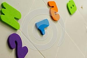 Colorful numbers for child playing in home