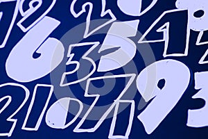 Colorful numbers set. Abstract background. Numbers hand written.