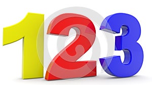 Colorful numbers on white background