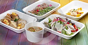 Colorful and nutritious meal kits prepared in eco-friendly containers for a convenient and healthy on-the-go meal