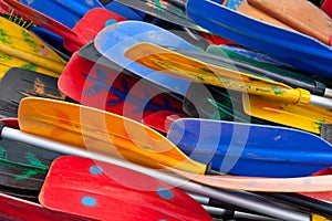 Colorful oars