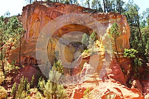 Colorful ochre rocks near Roussillon in France