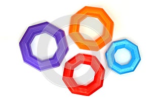 Colorful octagon rings