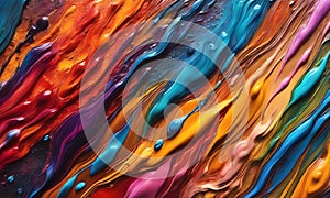 Colorful Oil Painting Beautiful Abstract Wall Art Background Design - ai generated