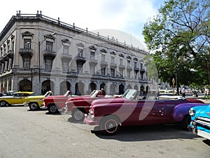 Colorful old american cars in Havana, Cuba