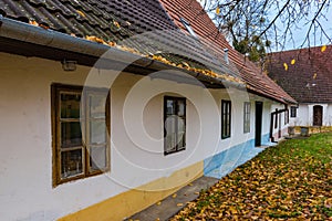 Colorful old Anabaptist houses in Velke Levare Slovakia