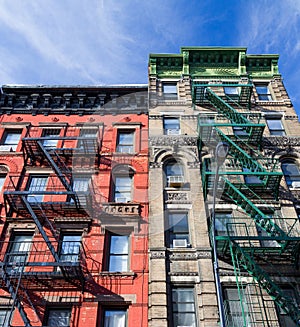 Colorful Old Buildings in Greenwich Village New York City