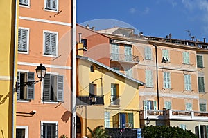 Colorful old buildings in Menton