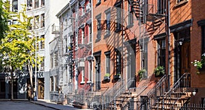 Colorful Old Houses on Gay Street in New York City