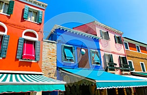 Colorful old houses on the Island Burano