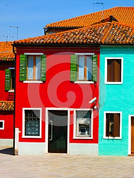 Colorful old houses on the Island Burano