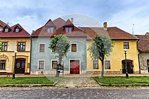 Colorful old houses in Kezmarok, Slovakia