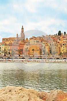 The colorful old town Menton on french Riviera