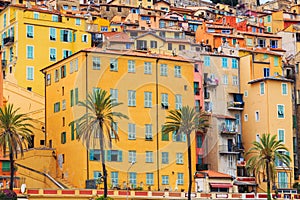 The colorful old town Menton on french Riviera