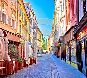 Colorful old town street in Ljubljana