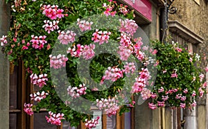 Colorful old windows in Autumn in the streets of Vevey in Switzerland - 1