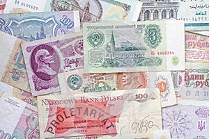 Colorful old World Paper Money