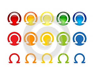 Colorful Omega Logo and Icon Design