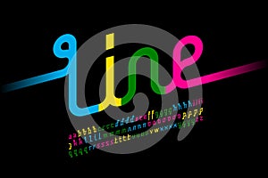 Colorful one line font