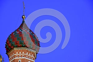 Colorful onion of Saint Basils Cathedral in Moscow at night