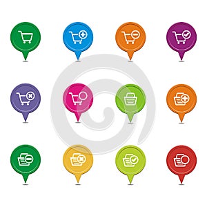 Colorful online shop pointer sets