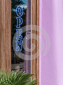 Colorful open sign