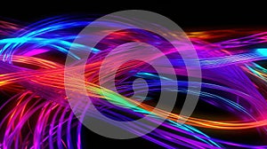 colorful Optical Fiber cable concept for communication technology and connecting element.AI Generated