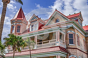 Colorful Orange Mansion Architecture Key West Florida