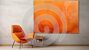 Large Orange Texture Art Piece In Kolsch Room photo