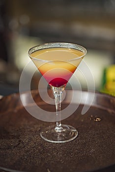 Colorful orange and red cocktail