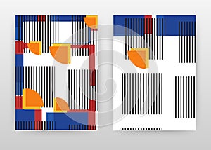 Colorful orange, yellow, black lined design for annual report, brochure, flyer, poster. Abstract colorful background vector