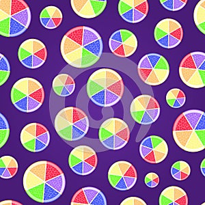 Colorful oranges and grapefruits seamless pattern