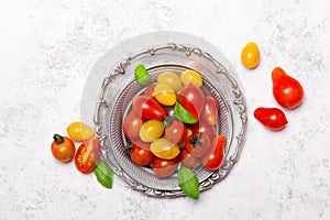 Colorful organic cherry tomatoes