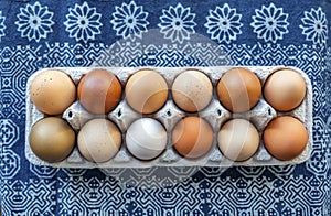 Colorful organic eggs