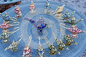 Colorful oriental oil lamps