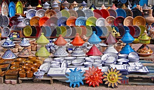 Colorful oriental pottery bazaar