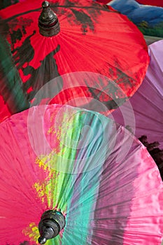 Colorful oriental umbrellas