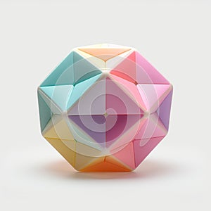 Colorful Origami Ball: 3d Printed Icosahedron In Pastel Tones