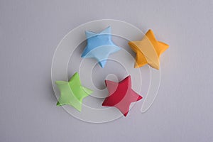 Colorful origami lucky stars