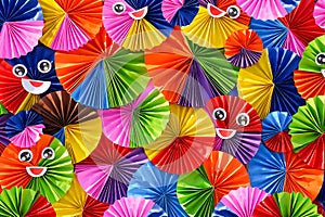 Colorful origami paper backdrop