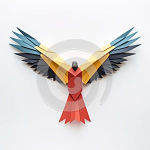 Colorful Origami Parrot: A Playful And Symmetrical Art Piece photo