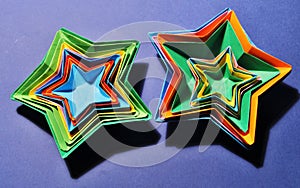 Colorful origami star bowls