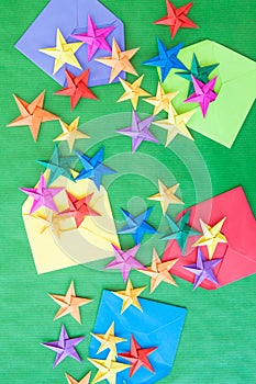 Colorful origami stars