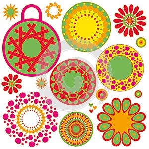 Colorful ornament collection