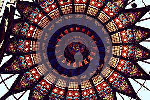 Colorful, ornate window in the form of a circle